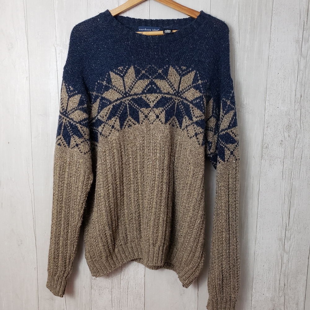 Northern Isles | Mens XL Wool Sweater Tan